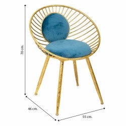 Hocker Alexandra House Living Blau Gold 46 x 70 x 55 cm