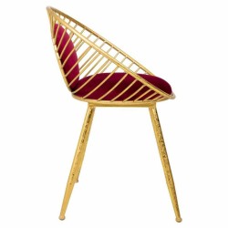 Hocker Alexandra House Living Rot Gold 46 x 70 x 55 cm