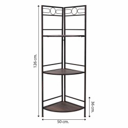 Eckregal Alexandra House Living Schwarz Gold Metall Holz MDF 36 x 126 x 50 cm