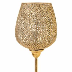 Kerzenschale Alexandra House Living Gold Glas Eisen 19 x 93 x 19 cm