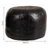 Puff Alexandra House Living Schwarz Leder 48 x 35 x 48 cm