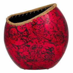 Vase Alexandra House Living Schwarz Rot aus Keramik 18 x 37 x 35 cm