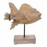 Deko-Figur Alexandra House Living Grau Dunkelbraun Holz Eisen Fisch 31 x 24 x 30 cm