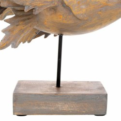 Deko-Figur Alexandra House Living Grau Dunkelbraun Holz Eisen Fisch 31 x 24 x 30 cm