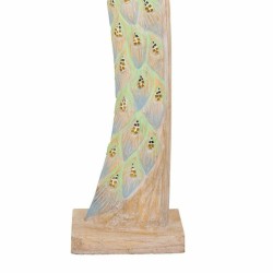 Deko-Figur Alexandra House Living Jute Holz Glas Pfau 106 x 15 x 22 cm