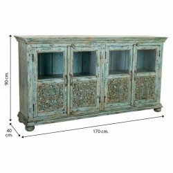 Anrichte Alexandra House Living Blau Mango-Holz 40 x 90 x 170 cm