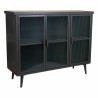 Anrichte Alexandra House Living Braun Schwarz Grau Glas Eisen Tannenholz 33 x 79 x 102 cm