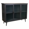 Anrichte Alexandra House Living Braun Schwarz Grau Glas Eisen Tannenholz 33 x 79 x 102 cm