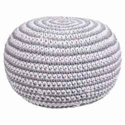 Puff Alexandra House Living Weiß Grau polystyrol 45 x 30 x 45 cm