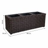 Blumentopf Alexandra House Living Braun Eisen Rattan Kunststoff 18 x 18 x 48 cm