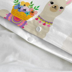 Bettbezug-Set HappyFriday Moshi Moshi Cute Llamas Bunt 2 Stücke