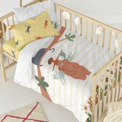 Bettbezug-Set HappyFriday Mr Fox Jungle life Bunt Babybettchen 2 Stücke