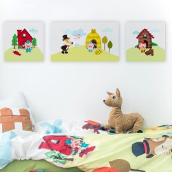 Leinwand HappyFriday Mr Fox Piggys Bunt 27 x 27 cm