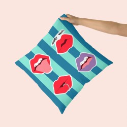 Kissenbezug HappyFriday Aware Lips Bunt 50 x 50 cm 2 Stücke