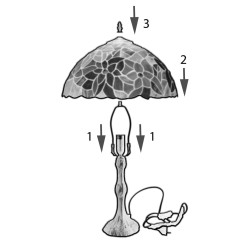 Tischlampe Viro Art Bunt Zink 60 W 30 x 50 x 30 cm