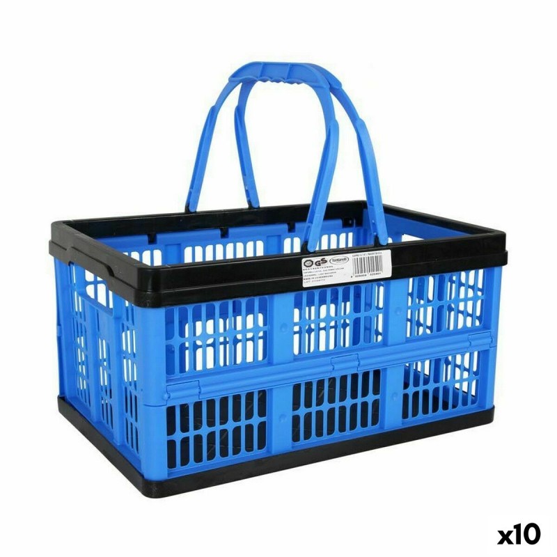 Faltschachtel mit Griffen Tontarelli Voilà 16 L Blau 39 x 25,5 x 21 cm (10 Stück)