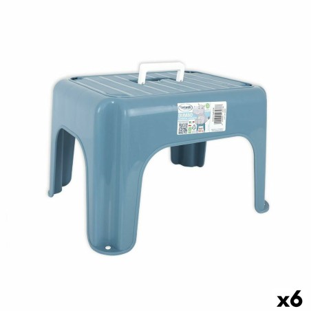 Hocker Tontarelli Dumbo Blau 38 x 30 x 24 cm Mit Griff (6 Stück)