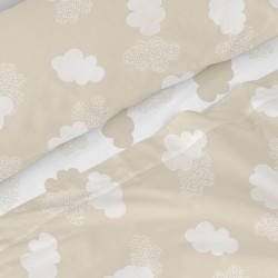 Bettwäsche-Set HappyFriday Basic Kids Clouds Beige Einzelmatratze 180 x 270 cm 2 Stücke