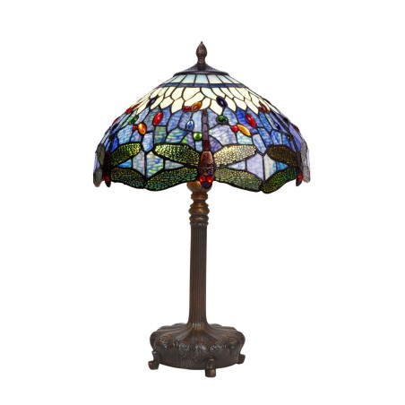 Tischlampe Viro Belle Epoque Blau Blue Zink 60 W 40 x 62 x 40 cm