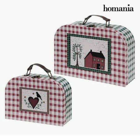 Set dekorativer Karten Homania (2 uds) Rot Pappe (2 Stück)