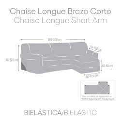 Abdeckung für Chaiselongue mit kurzem Arm rechts Eysa JAZ Beige 120 x 120 x 360 cm