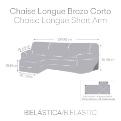 Bezug für Chaiselongue mit kurzem Arm links Eysa JAZ Braun 120 x 120 x 360 cm