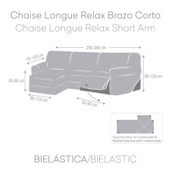 Bezug für Chaiselongue mit kurzem Arm links Eysa JAZ Braun 120 x 120 x 360 cm