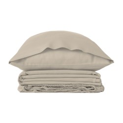 Bettbezug-Set Alexandra House Living Qutun Taupe Double size 3 Stücke