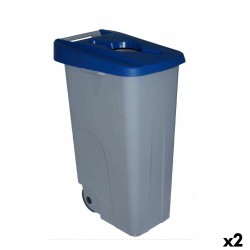 Abfallbehälter mit Rädern Denox 110 L Blau 58 x 41 x 89 cm