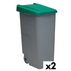 Abfallbehälter mit Rädern Denox 85 L grün 58 x 41 x 76 cm
