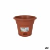 Blumentopf mit Unterteller Dem Greentime Braun 20 x 20 x 16 cm (12 Stück)