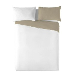 Bettdeckenbezug Naturals FUNDA NORDICA BICOLOR REVERSIBLE Beige Weiß Double size (220 x 270 cm)