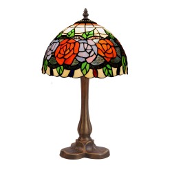 Tischlampe Viro Rosy Rot grün Orange Zink 60 W 20 x 37 x 20 cm