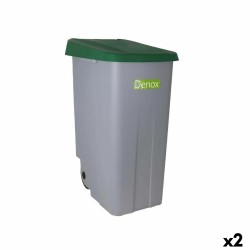 Abfallbehälter mit Rädern Denox 110 L grün 58 x 41 x 89 cm (2 Stück)