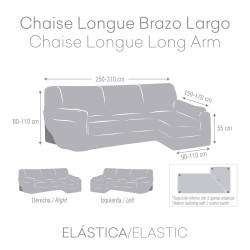 Bezug für Chaiselongue mit langem Arm rechts Eysa TROYA Braun 170 x 110 x 310 cm