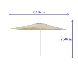 Marbueno Sonnenschirm Stahl 6 Streben D200x300 cm Polyester Beige Garten, Pool und Terrasse 10192