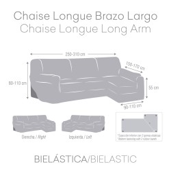 Bezug für Chaiselongue mit langem Arm links Eysa BRONX Grau 170 x 110 x 310 cm