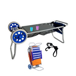 Marbueno Klapptisch mit Stuhlhalterung Aluminium Cabrio Camping & Strand 108X51X51 cm 10361