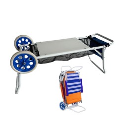 Marbueno Wagen tragstühle Stahl konvertierbar Tisch Camping und Strand 108X51X51 cm 10362