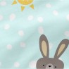 Bettlaken HappyFriday MOSHI MOSHI Blau Bunt 60 x 120 x 14 cm Hase