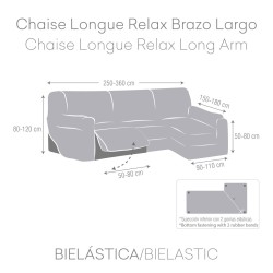 Bezug für Chaiselongue mit langem Arm rechts Eysa JAZ Dunkelgrau 180 x 120 x 360 cm