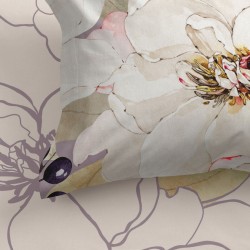 Bettlaken HappyFriday White peonies Bunt 160 x 200 x 32 cm