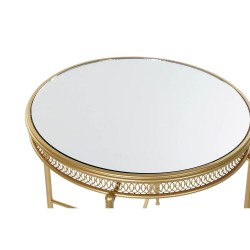 Beistelltisch DKD Home Decor 56 x 56 x 56 cm Spiegel Gold Metall