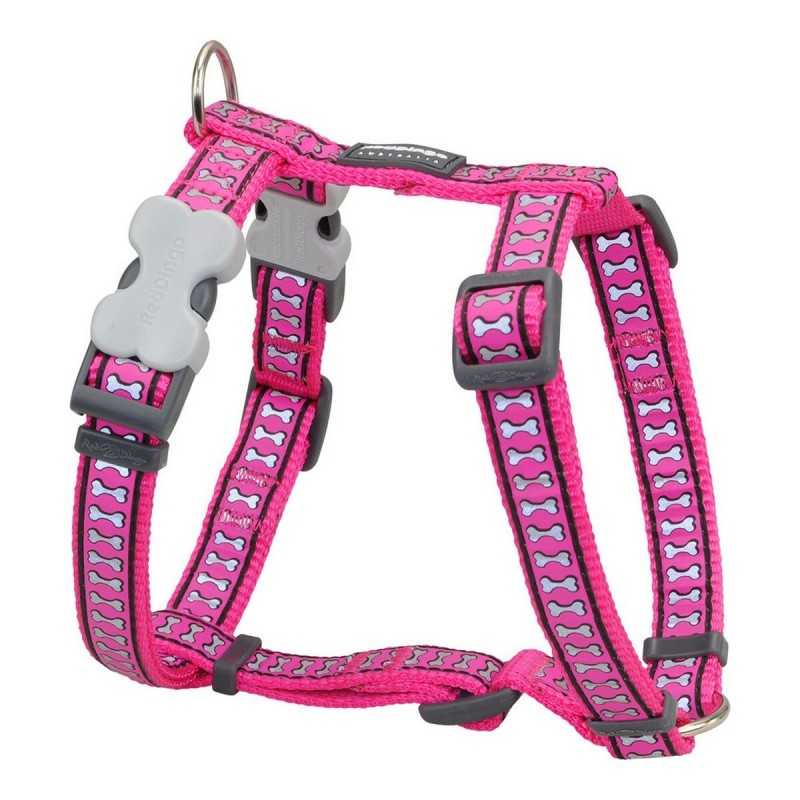 Hundegeschirr Red Dingo Knochen Reflektierend 25-39 cm Pink