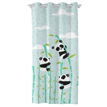 Vorhang HappyFriday Moshi Moshi Panda Garden Blau 140 x 265 cm