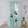 Vorhang HappyFriday Moshi Moshi Panda Garden Blau 140 x 265 cm