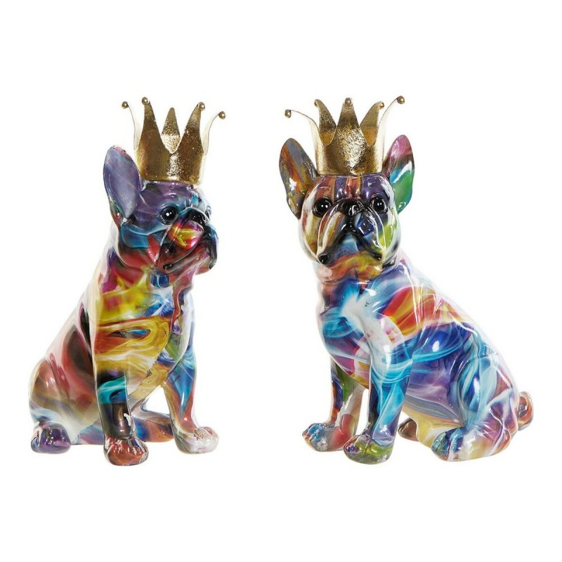 Deko-Figur DKD Home Decor 18,5 x 11,5 x 23,5 cm Bunt Hund (2 Stück)