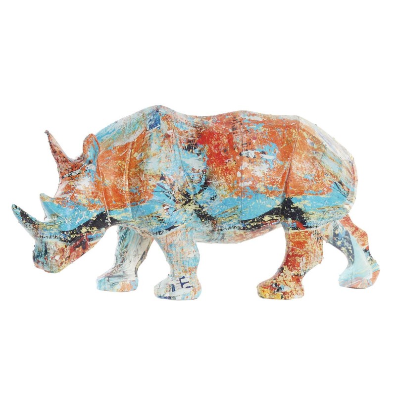 Deko-Figur DKD Home Decor 34 x 12,5 x 16,5 cm Bunt Nashorn Moderne