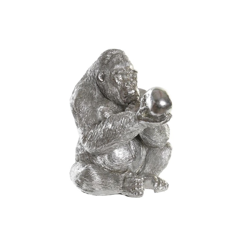 Deko-Figur DKD Home Decor Silberfarben Kolonial Gorilla 38,5 x 33 x 43,5 cm