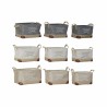 Korb-Set DKD Home Decor Beige Grau Hellbraun 40 x 30 x 24 cm Polyester Holz 3 Stücke (3 Stück)